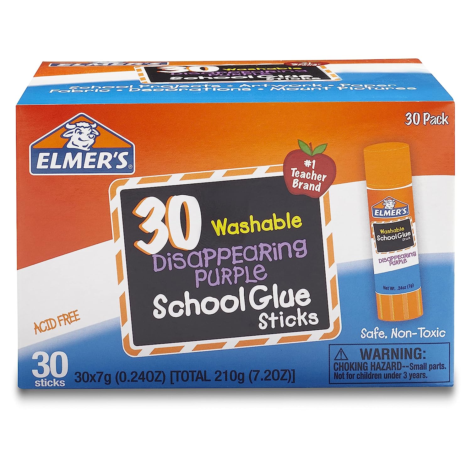 Elmer's Disappearing Purple School Glue Sticks, Washable, 7 Grams, 30 Count - Image 6